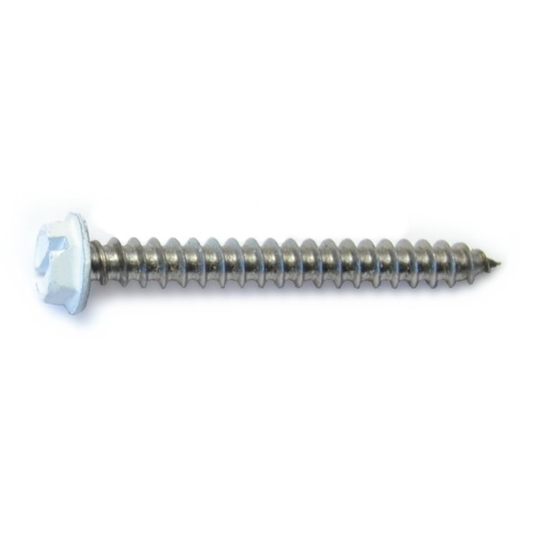 Midwest Fastener Sheet Metal Screw, #8 x 1-1/2 in, Painted 18-8 Stainless Steel Hex Head Combination Drive, 15 PK 71044